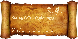 Kustyán Gyöngyi névjegykártya