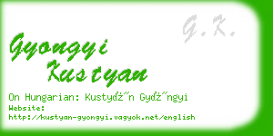 gyongyi kustyan business card